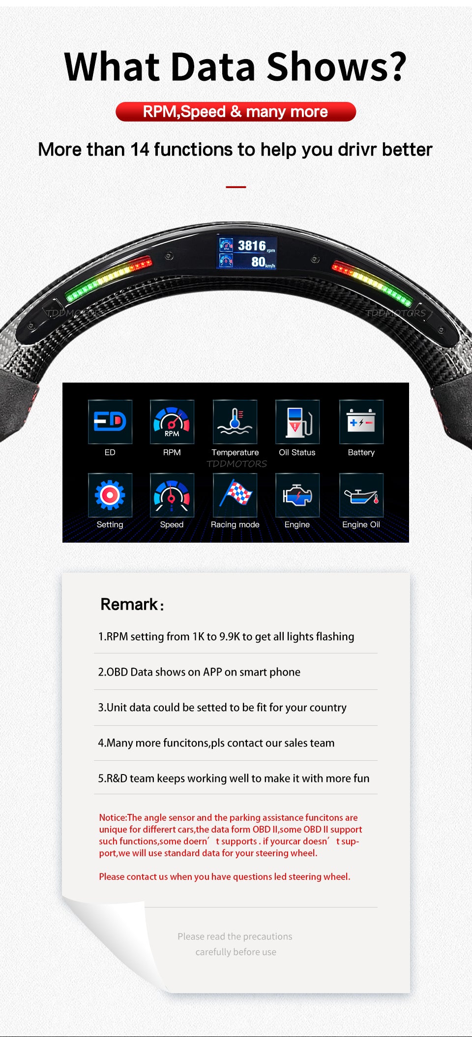 TDD Motors Led Light Up Steering Wheel for McLaren 520S MP4-12C / 650 570S 650S 675LT 720S GT
