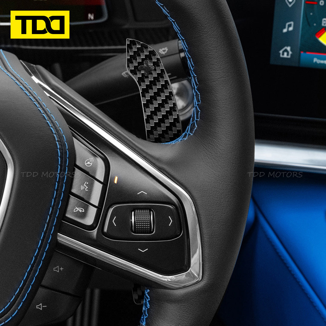 (PRE-SELL) TDD Magnetic Carbon Fiber Paddle Shifters For Chevrolet C8 Corvette