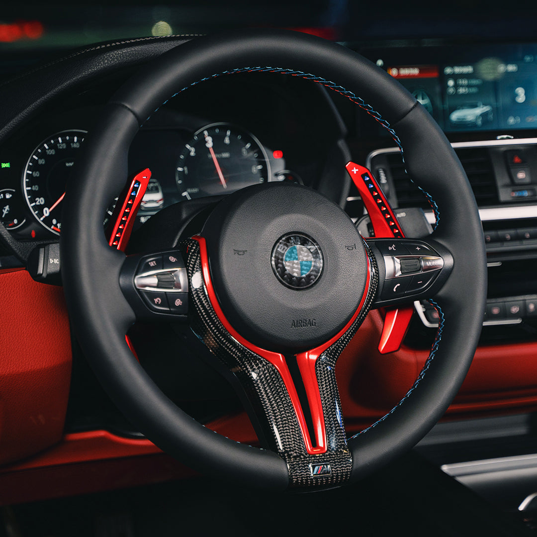 TDD Motors LED Paddle Shifter Extension for BMW 5 series F10/F11) ; 6 series F06/ F12/F13) ; 7 series F01/F02/F03) ; 5 series GT F07) ) (M5F10/F90) (M6 F06/F12/13) (M8 F91/F92/F93)