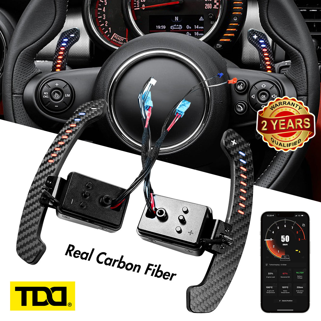Carbon Fiber Magnetic LED Paddle Shifters For 02-06 Mini Cooper F54 F55 F56 F57 F60 Cooper S/JCW