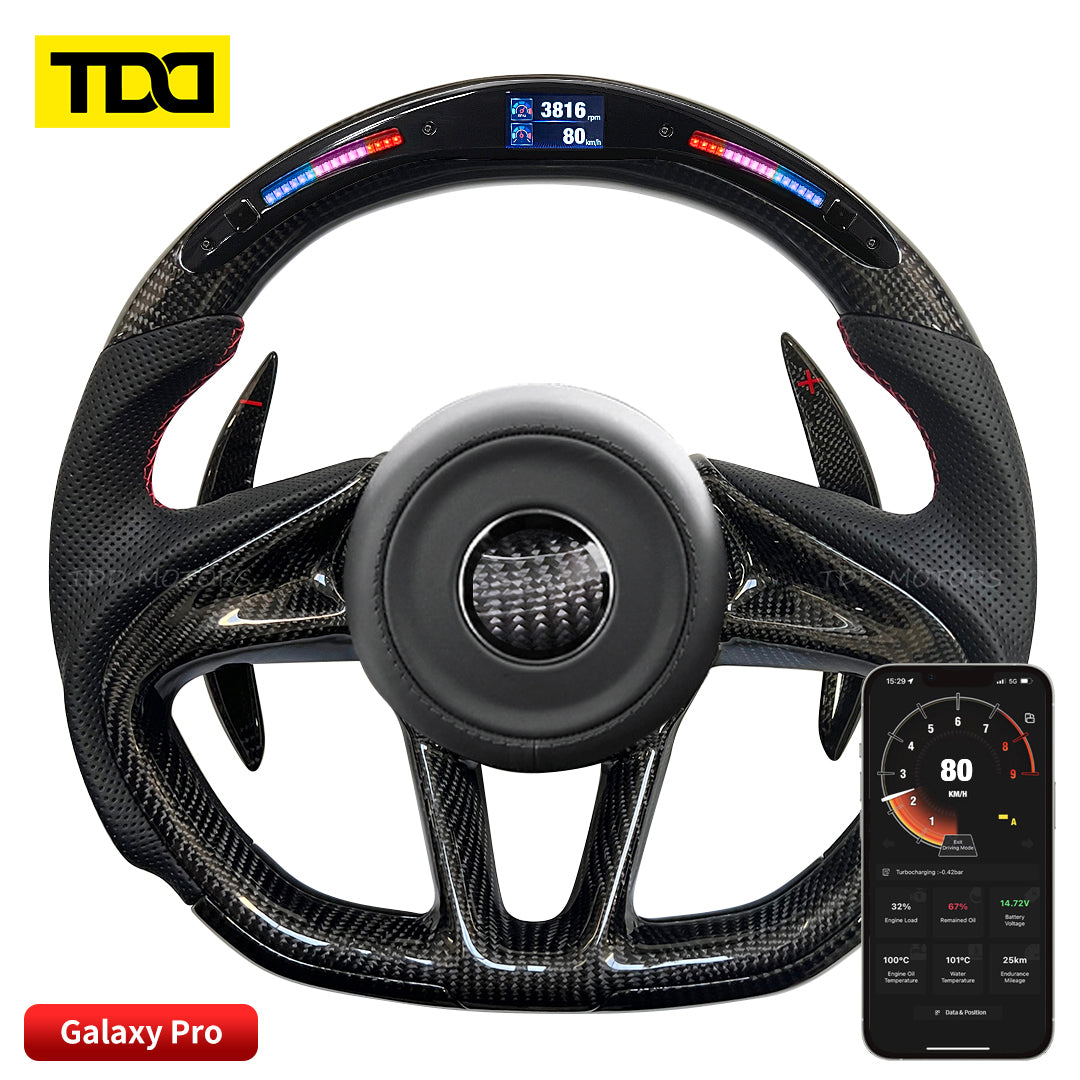TDD Motors Carbon Fiber LED Steering Wheel for McLaren 720S 12C 570 540C 600LT RPM Rev