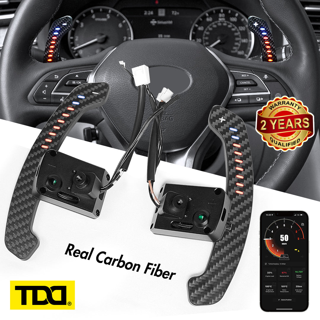 TDD Carbon Fiber Magnetic LED Paddle Shifters For Infiniti 19-22 Infiniti Q50 QX50 17-21 Q60 QX60