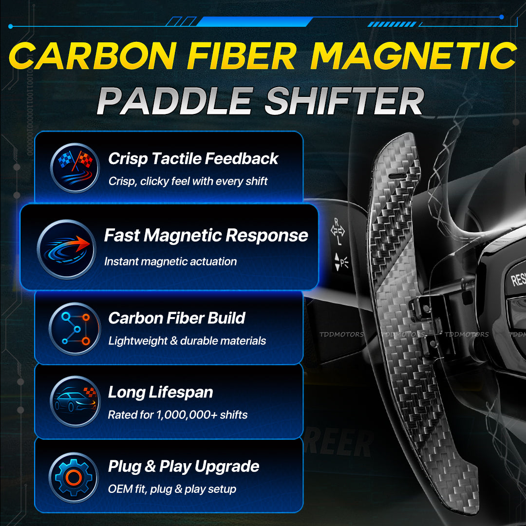 TDD Magnetic Carbon Fiber Paddle Shifters For Lexus RX NX UX LX ES LS RZ LM