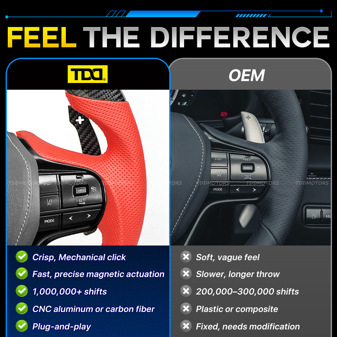 TDD Magnetic Carbon Fiber Paddle Shifters For Lexus ES 2022 ES300 ES350/300h 2019-2023