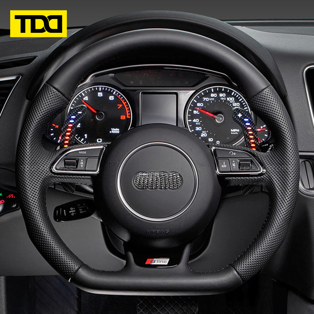 TDD Carbon Fiber Magnetic LED Paddle Shifters For Audi A1 A2 A3 A4 A5 A7 A8 Q2 Q3 Q4 Q5 Q7 Q8 S1 S2 S3 S4 S5 SQ5 SQ7 SQ8 RS1 RS2 RS3 RS4 RS5 RSQ5