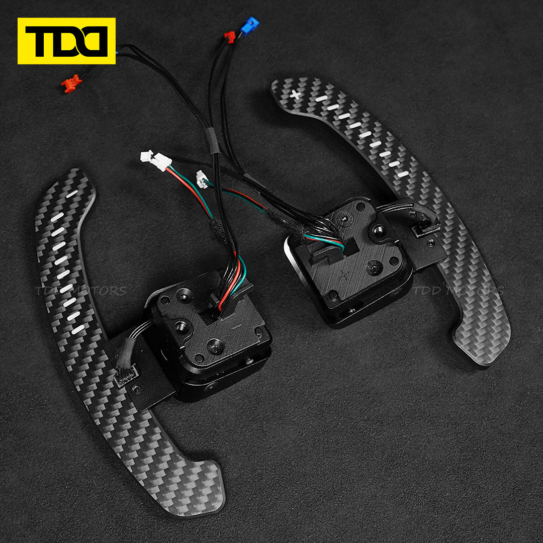 TDD Carbon Fiber Magnetic LED Paddle Shifters For Audi A1 A2 A3 A4 A5 A7 A8 Q2 Q3 Q4 Q5 Q7 Q8 S1 S2 S3 S4 S5 SQ5 SQ7 SQ8 RS1 RS2 RS3 RS4 RS5 RSQ5