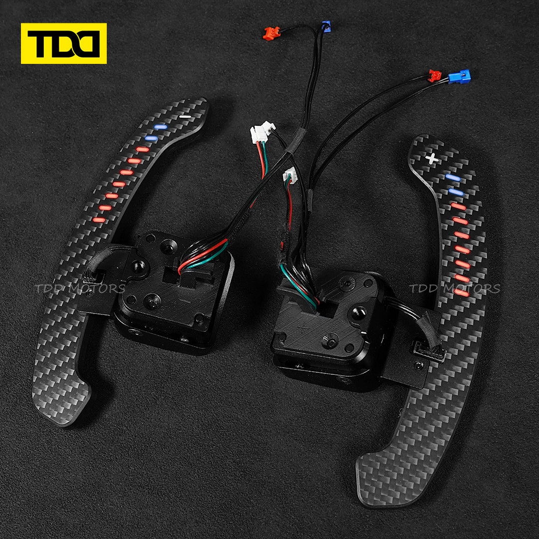 TDD Carbon Fiber Magnetic LED Paddle Shifters For Audi A1 A2 A3 A4 A5 A8 Q2 Q3 Q4 Q5 Q7 Q8 S1 S2 S3 S4 S5 SQ5 SQ7 SQ8 RS1 RS2 RS3 RS4 RS5 RSQ5