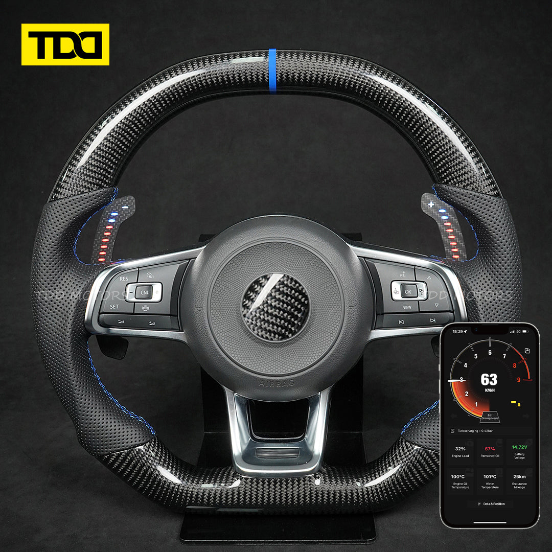 TDD Carbon Fiber Magnetic LED Paddle Shifters For Volkswagen GTI Golf 7 Golf R MK7/7.5 VW GTI Scirocco