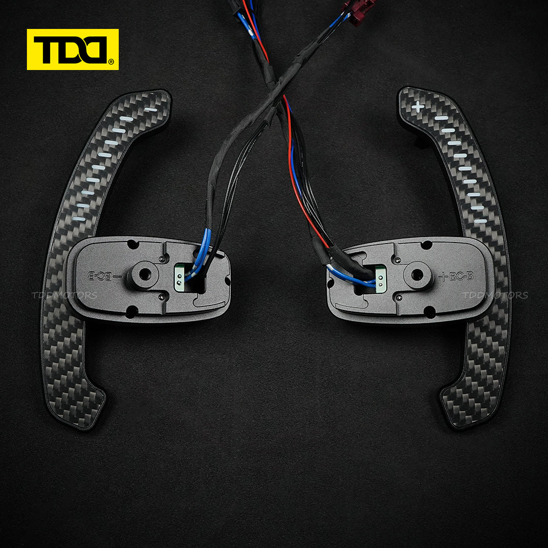 TDD Carbon Fiber Magnetic LED Paddle Shifters For Mercedes Benz W221, Class: S AMG