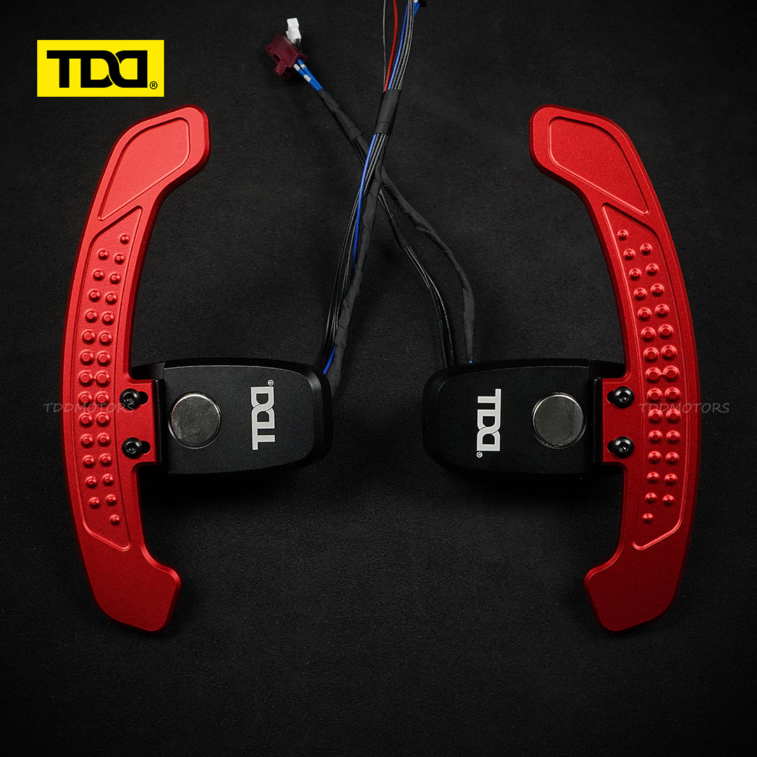 TDD Carbon Fiber Magnetic LED Paddle Shifters For Mercedes Benz W221, Class: S AMG