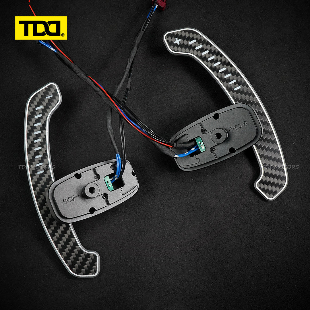 TDD Carbon Fiber Magnetic LED Paddle Shifters For Mercedes Benz W221, Class: S AMG