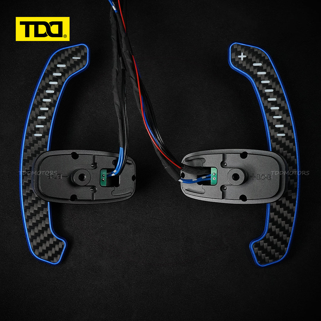 TDD Carbon Fiber Magnetic LED Paddle Shifters For Mercedes Benz W221, Class: S AMG