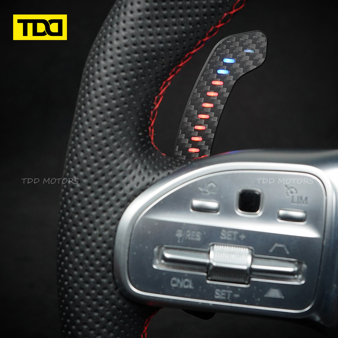 TDD Carbon Fiber Magnetic LED Paddle Shifters For Mercedes Benz AMG 2019+