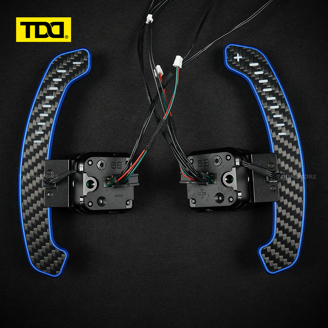 TDD Carbon Fiber Magnetic LED Paddle Shifters For Audi A1 A2 A3 A4 A5 A8 Q2 Q3 Q4 Q5 Q7 Q8 S1 S2 S3 S4 S5 SQ5 SQ7 SQ8 RS1 RS2 RS3 RS4 RS5 RSQ5