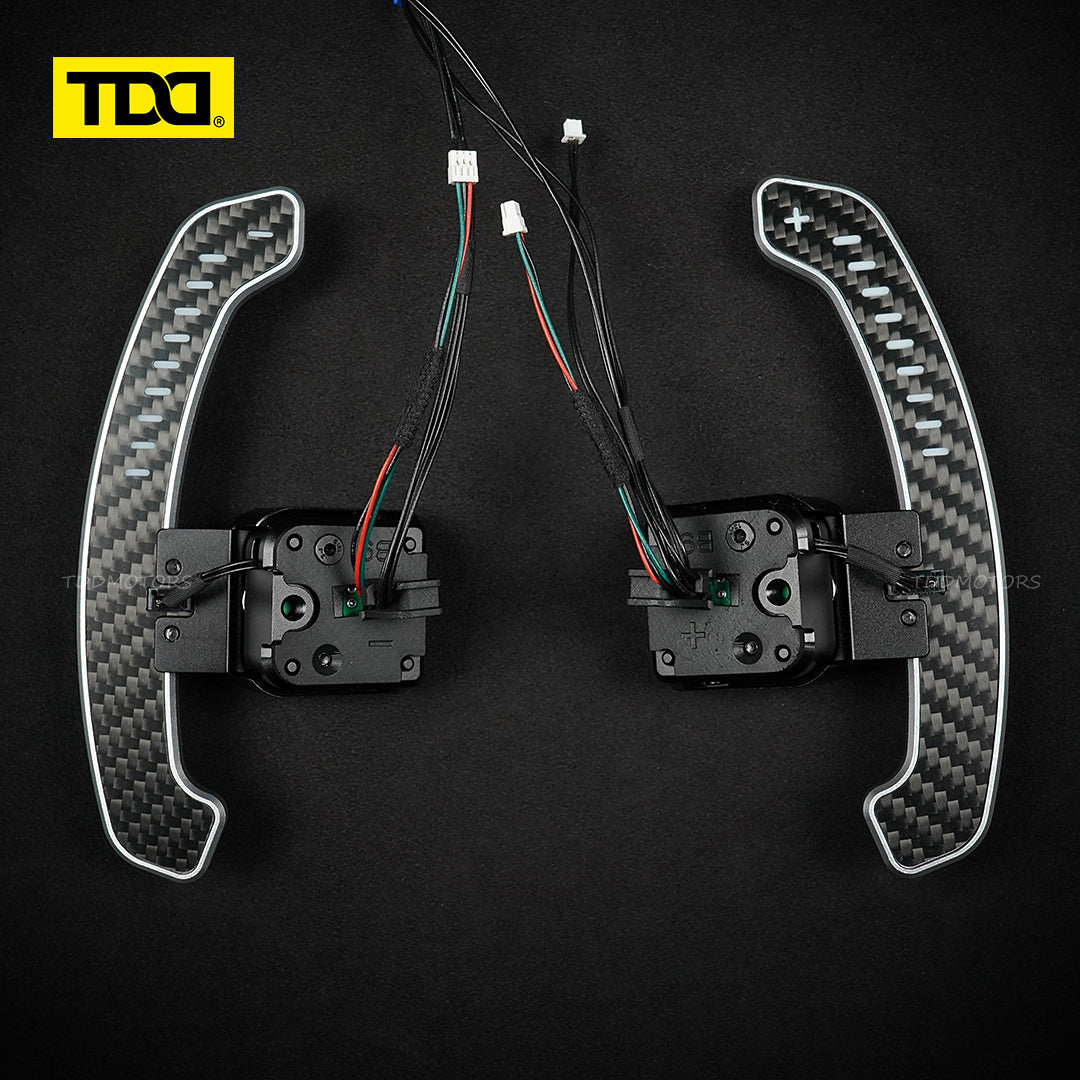 TDD Carbon Fiber Magnetic LED Paddle Shifters For Audi A1 A2 A3 A4 A5 A8 Q2 Q3 Q4 Q5 Q7 Q8 S1 S2 S3 S4 S5 SQ5 SQ7 SQ8 RS1 RS2 RS3 RS4 RS5 RSQ5