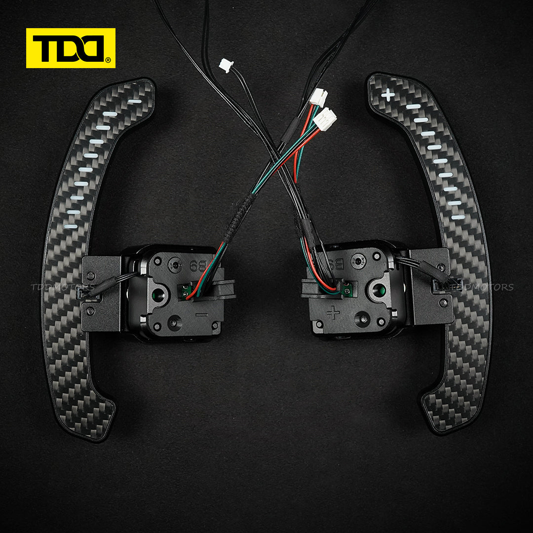 TDD Carbon Fiber Magnetic LED Paddle Shifters For Audi A1 A2 A3 A4 A5 A8 Q2 Q3 Q4 Q5 Q7 Q8 S1 S2 S3 S4 S5 SQ5 SQ7 SQ8 RS1 RS2 RS3 RS4 RS5 RSQ5