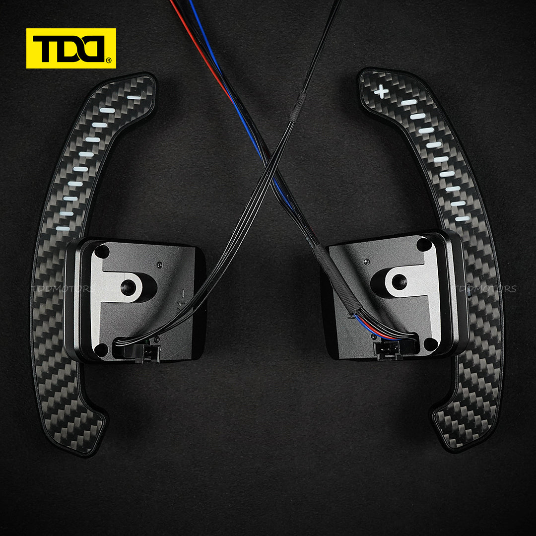 TDD Carbon Fiber Magnetic LED Paddle Shifters For Chevrolet Corvette C7 ZR1 2014-2019