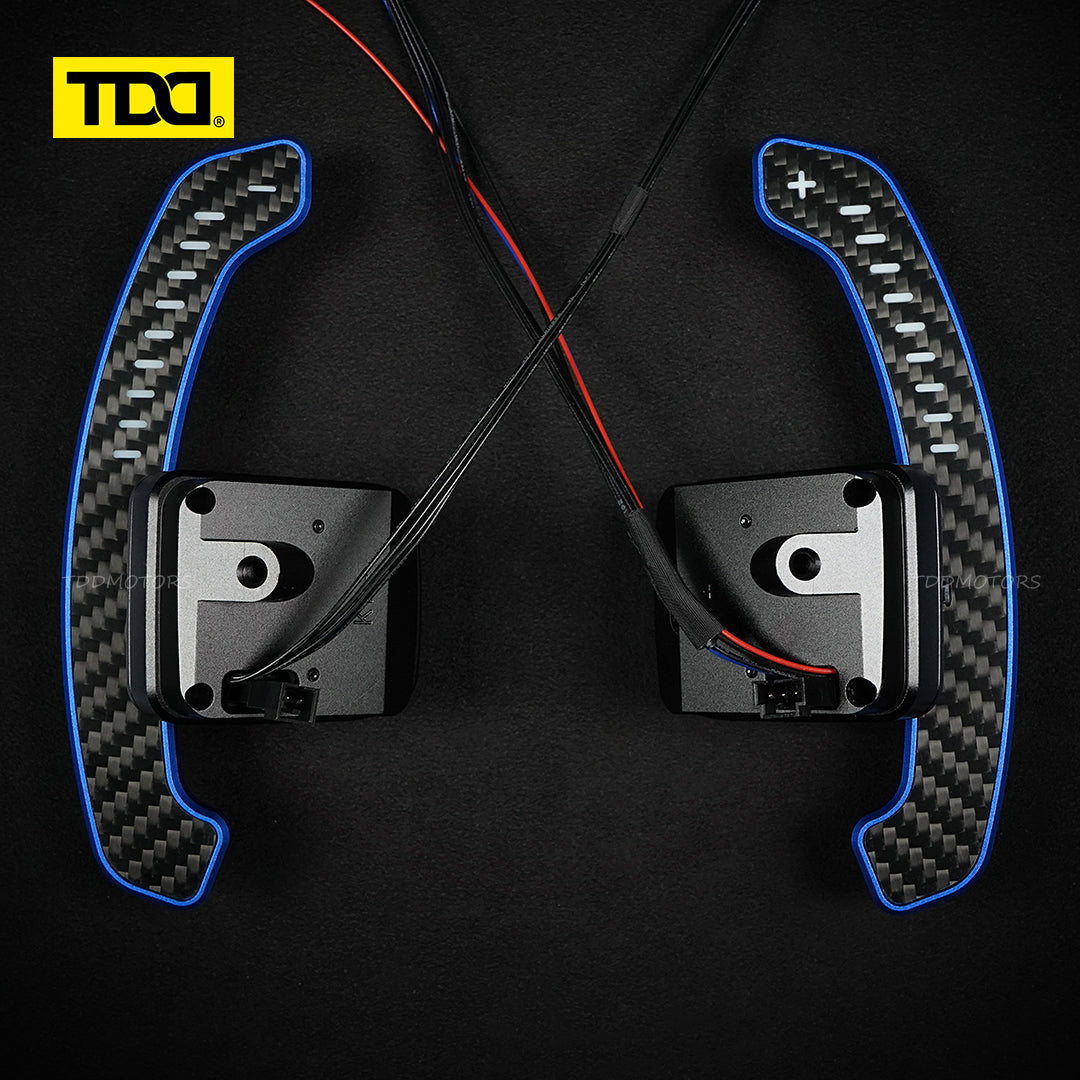 TDD Carbon Fiber Magnetic LED Paddle Shifters For Chevrolet Corvette C7 ZR1 2014-2019