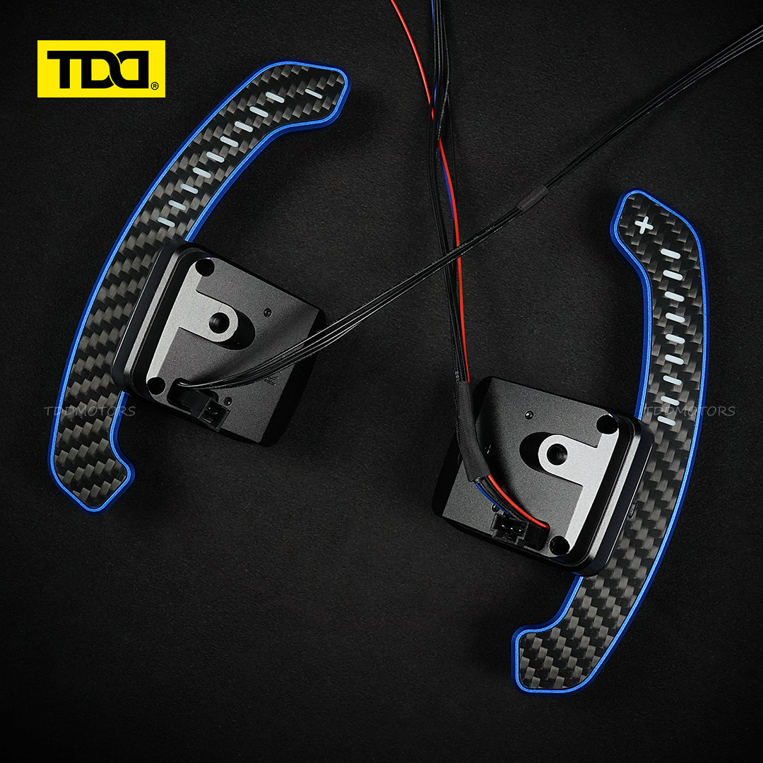 TDD Carbon Fiber LED Magnetic Paddle Shifters for Chevrolet Camaro SS Corvette C7