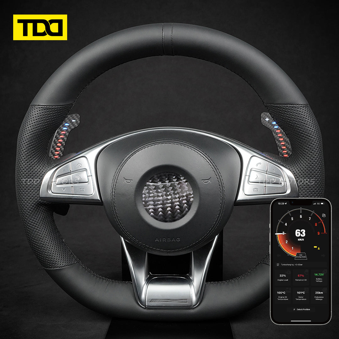 TDD Carbon Fiber Magnetic LED Paddle Shifters For Mercedes Benz AMG 2016+