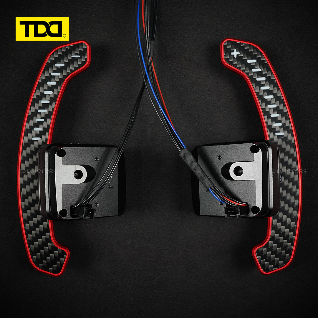 TDD Carbon Fiber Magnetic LED Paddle Shifters For Chevrolet Corvette C7 ZR1 2014-2019
