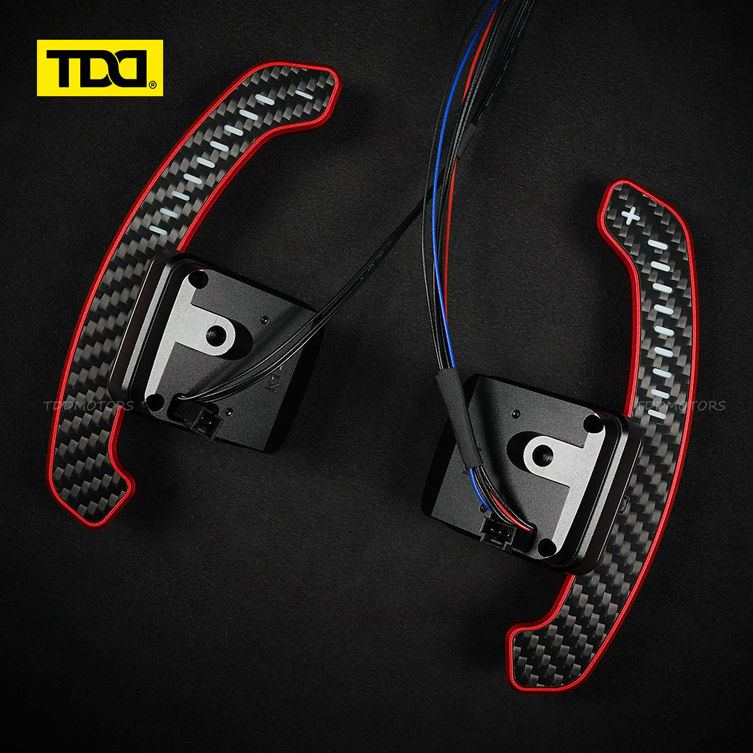 TDD Carbon Fiber LED Magnetic Paddle Shifters for Chevrolet Camaro SS Corvette C7