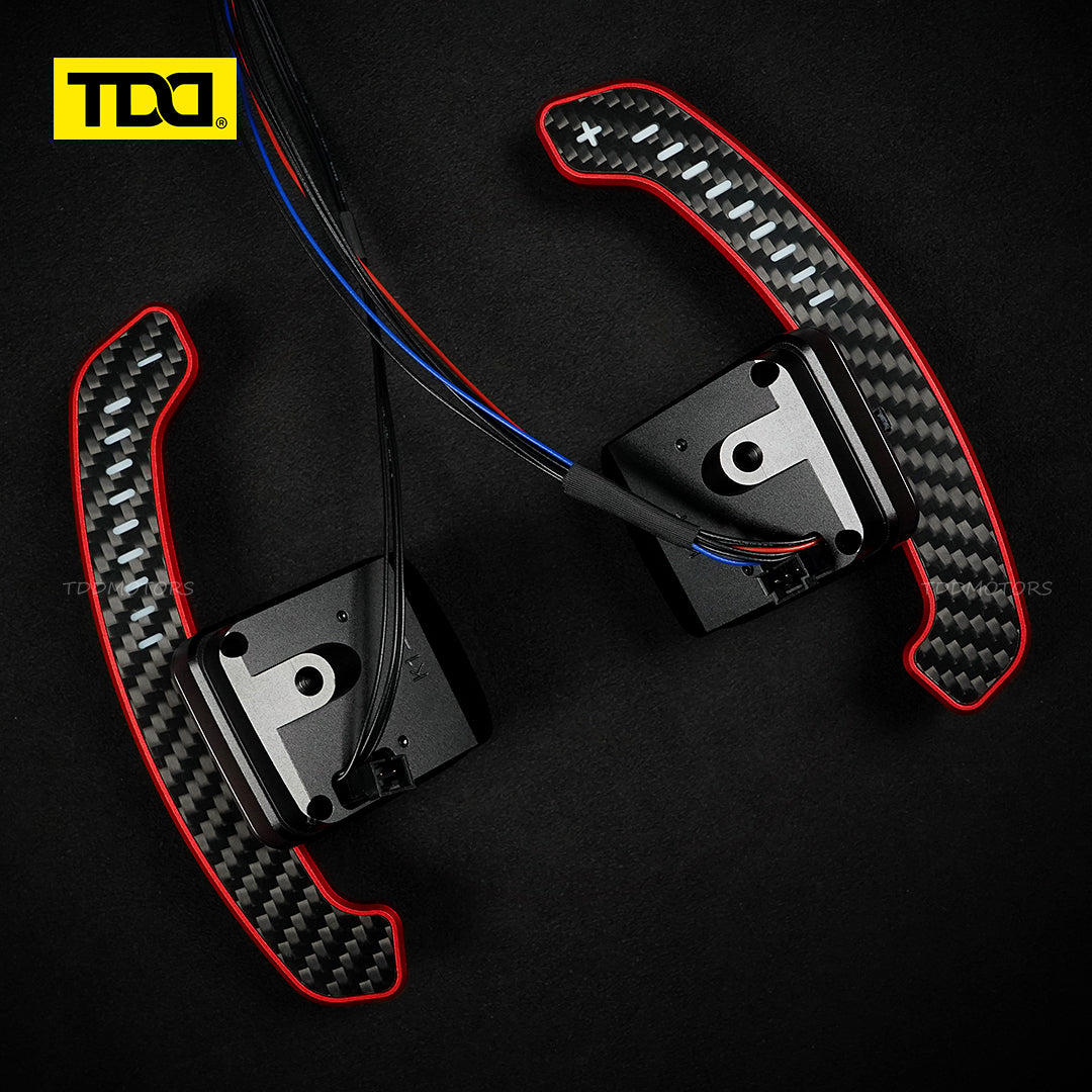 TDD Carbon Fiber LED Magnetic Paddle Shifters for Chevrolet Camaro SS Corvette C7
