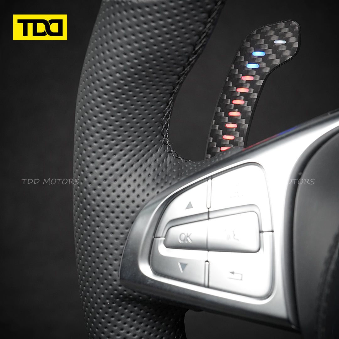 TDD Carbon Fiber Magnetic LED Paddle Shifters For Mercedes Benz AMG 2016+