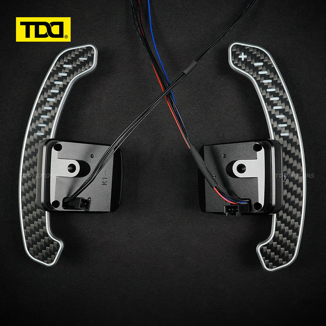 TDD Carbon Fiber Magnetic LED Paddle Shifters For Chevrolet Corvette C7 ZR1 2014-2019
