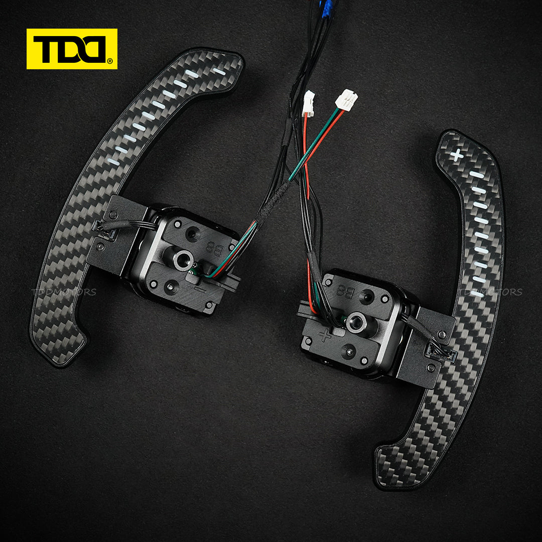TDD Carbon Fiber Magnetic LED Paddle Shifters For Audi A1 A2 A3 A4 A5 A7 A8 Q2 Q3 Q4 Q5 Q7 Q8 S1 S2 S3 S4 S5 SQ5 SQ7 SQ8 RS1 RS2 RS3 RS4 RS5 RSQ5