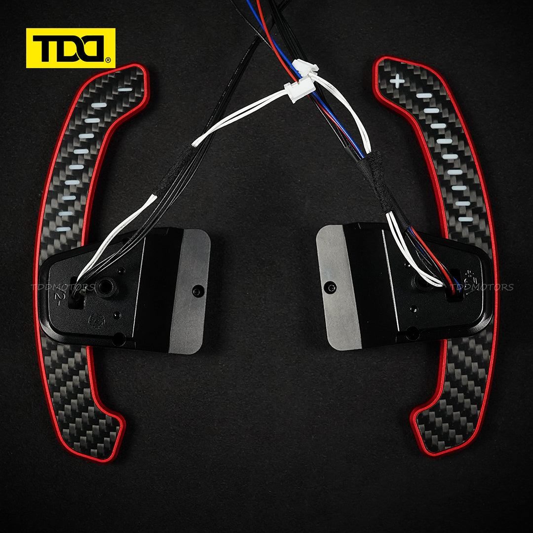 TDD Carbon Fiber LED Magnetic Paddle Shifters for Paddle Shifters For Volkswagen MK8 PASSAT B8 POLO VI