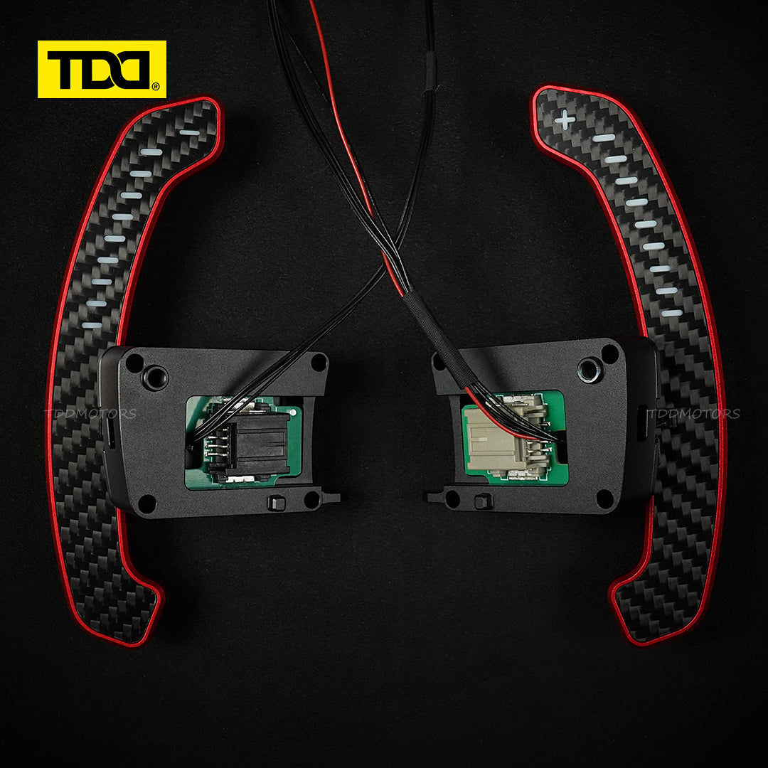 TDD Carbon Fiber LED Magnetic Paddle Shifters for Mustang GT