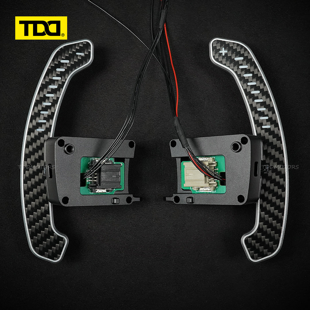 TDD Carbon Fiber LED Magnetic Paddle Shifters for Mustang GT