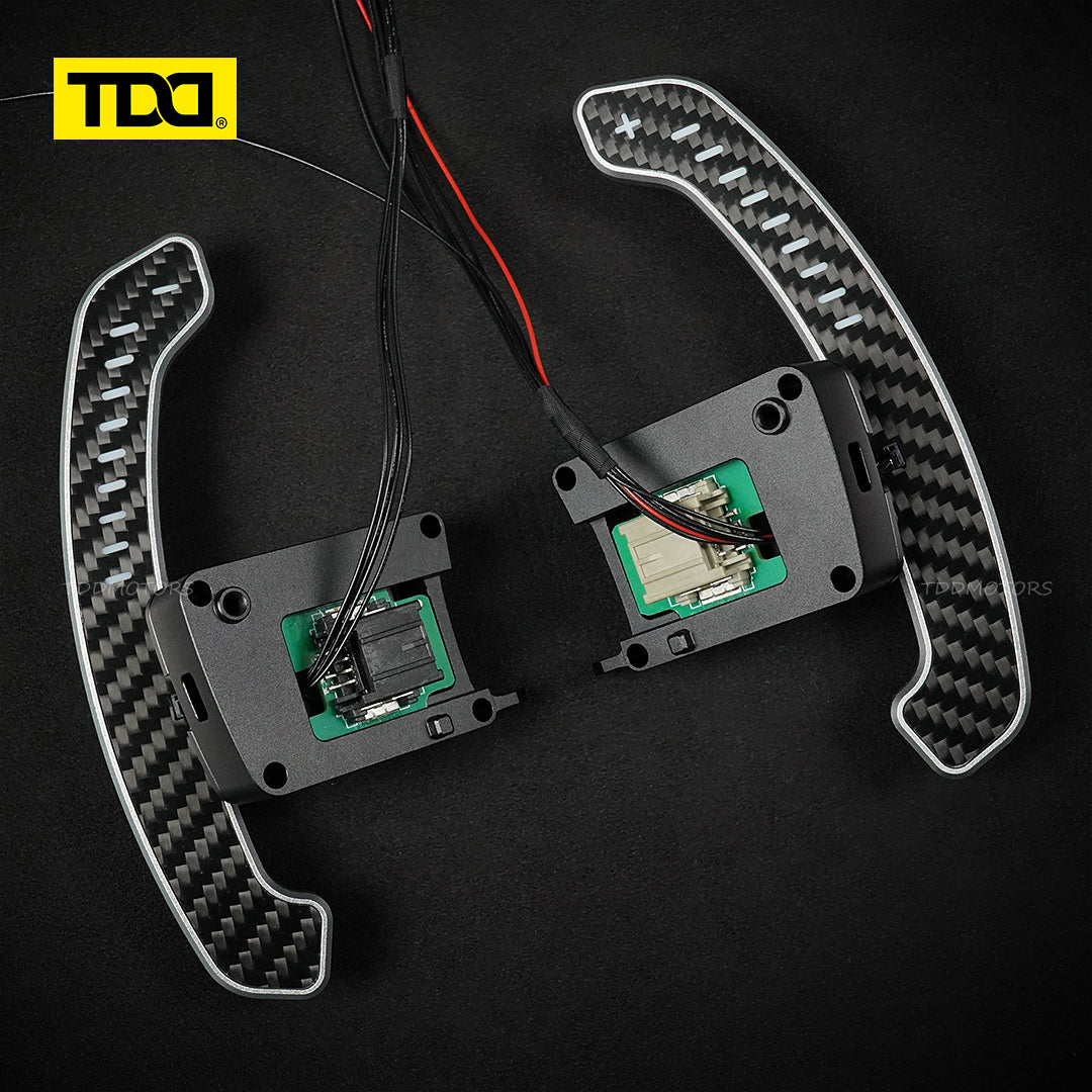 TDD Carbon Fiber LED Magnetic Paddle Shifters for Mustang GT