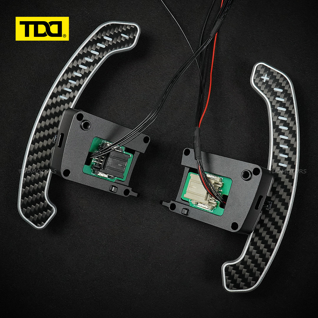 TDD Carbon Fiber LED Magnetic Paddle Shifters for Mustang GT