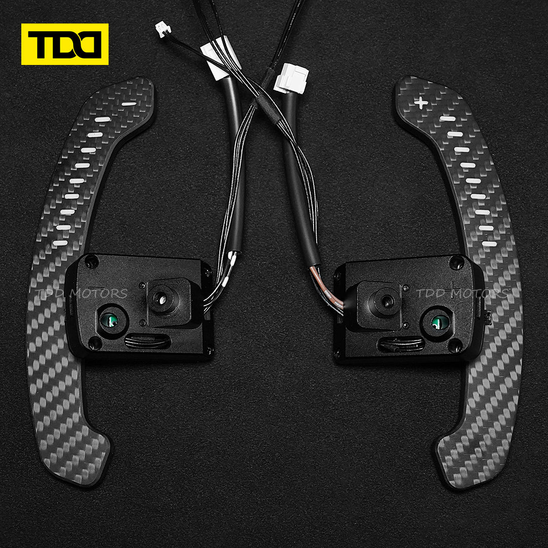 TDD Carbon Fiber Magnetic LED Paddle Shifters For Nissan Micra VERSA 20 21