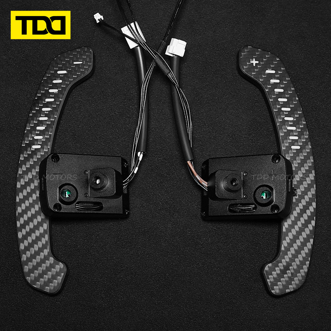 TDD Carbon Fiber Magnetic LED Paddle Shifters For Infiniti 19-22 Infiniti Q50 QX50 17-21 Q60 QX60