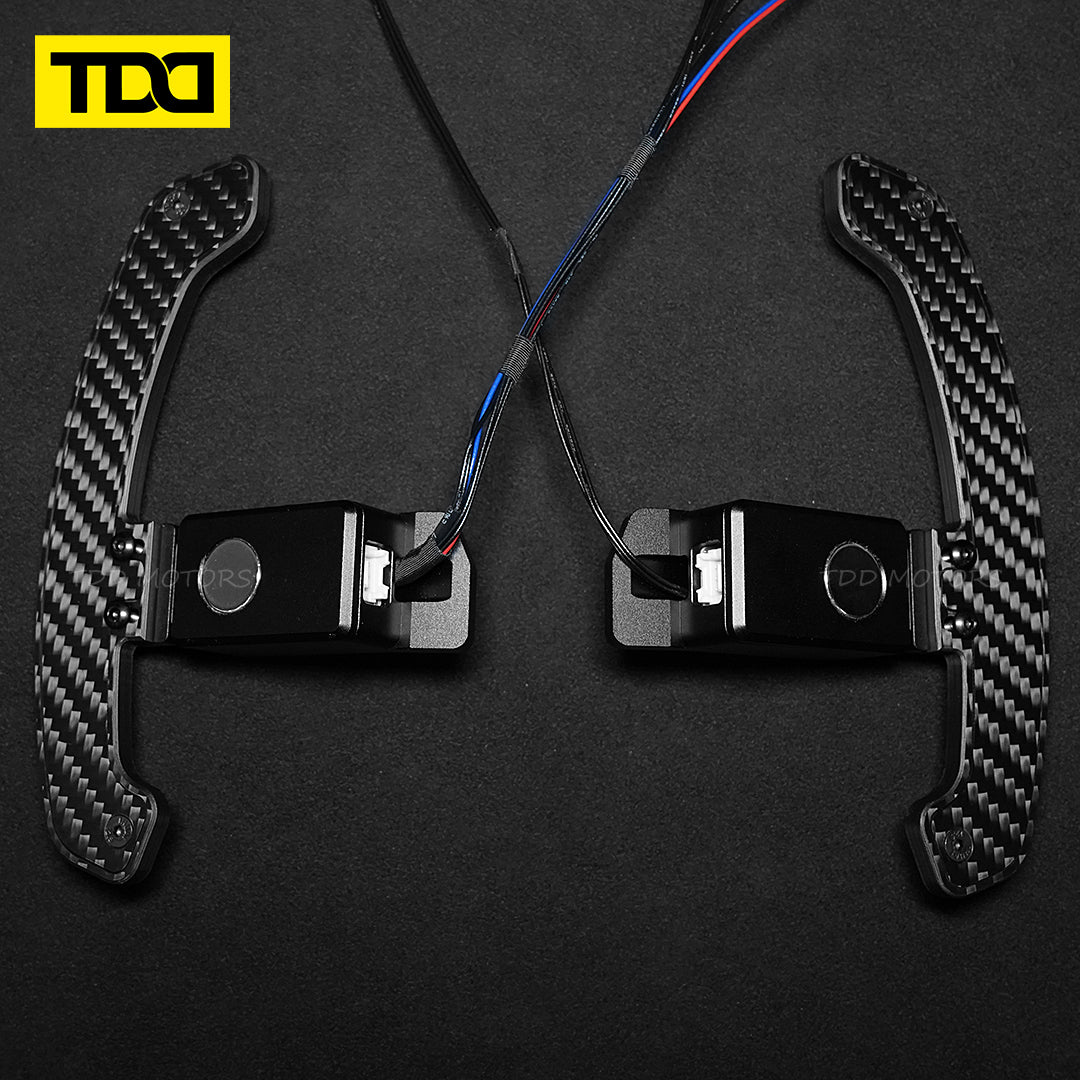 TDD Carbon Fiber Magnetic LED Paddle Shifters For Toyota Camry Avalon Corolla