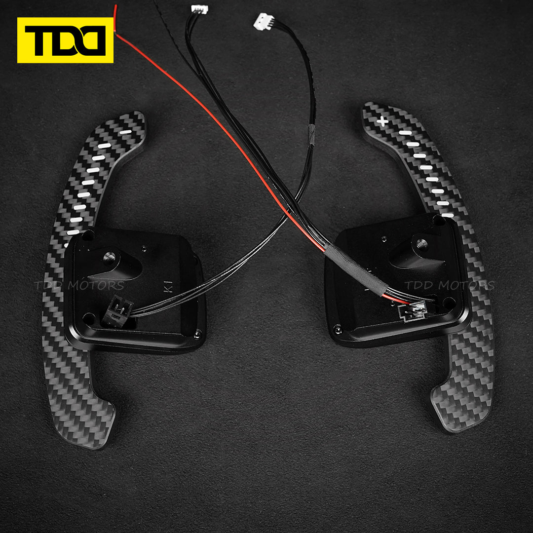 TDD Carbon Fiber Magnetic LED Paddle Shifters For Chevrolet Corvette C7 ZR1 2014-2019
