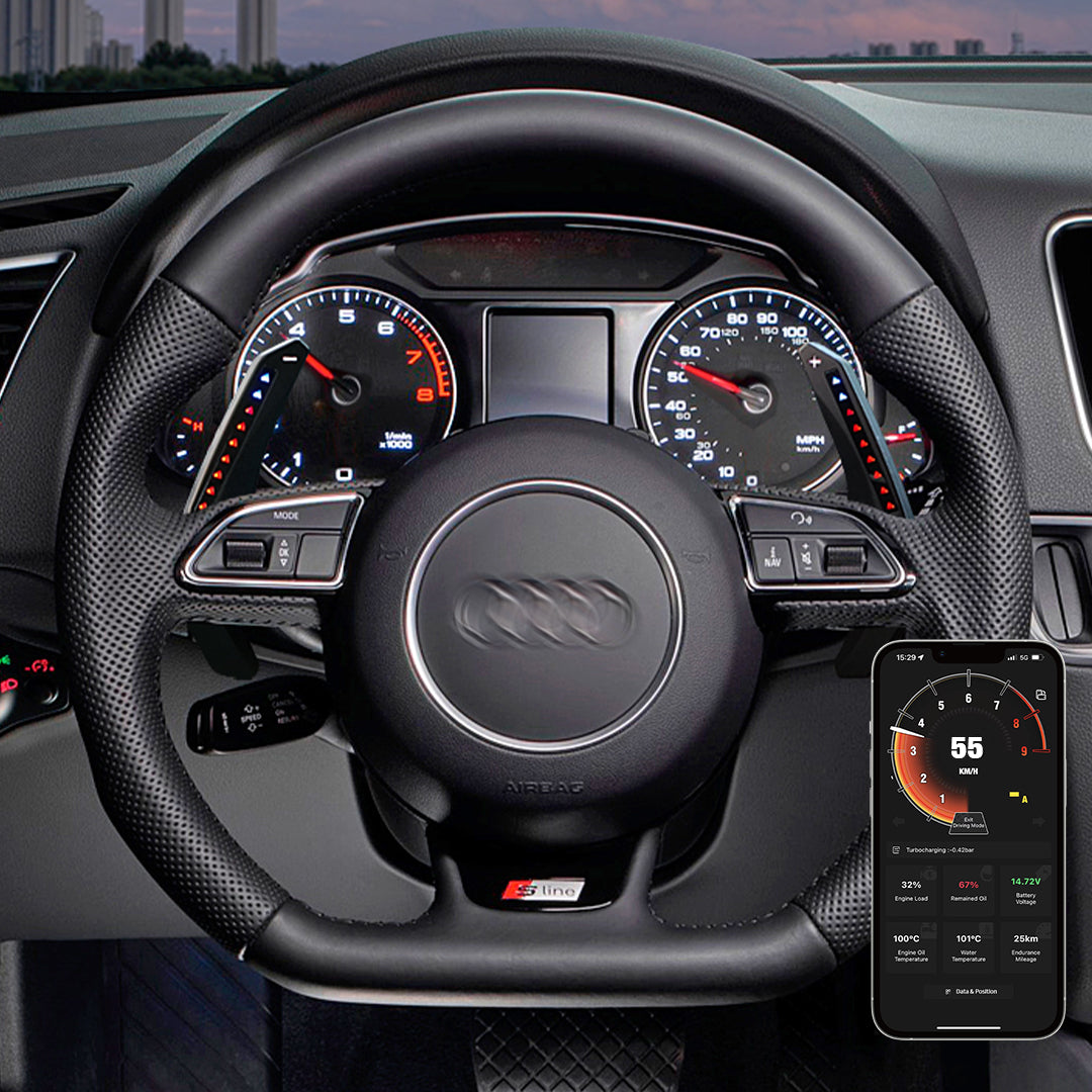 Carbon Fibre Paddle Shift Extensions For Audi Steering Wheel (2017+) – New Upgrade | Adds Sporty Look & Feel