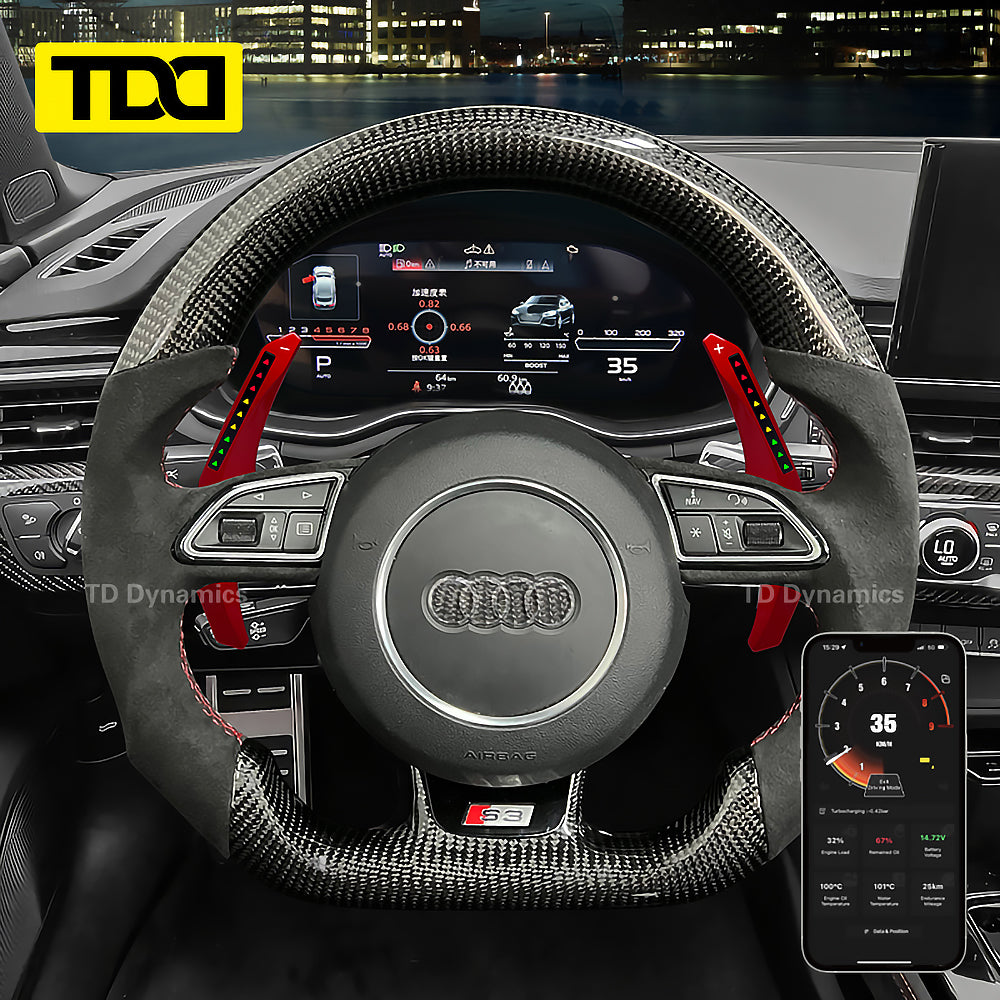 TDD Motors LED Paddle Shifter Extension for Audi A1:2014-2016; A3:2014-2016; _x000b_A4:2013-2016; A5:2013-2016; A6:2012-2017; A7: 2011-2018; S6:2013-2018; S8:2013-2019