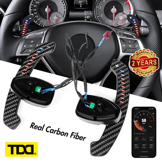 TDD Carbon Fiber Magnetic LED Paddle Shifters For Mercedes Benz X156 X204 C117 X117 W218 X218 R231 Class:GLA GLK CLA CLS SL