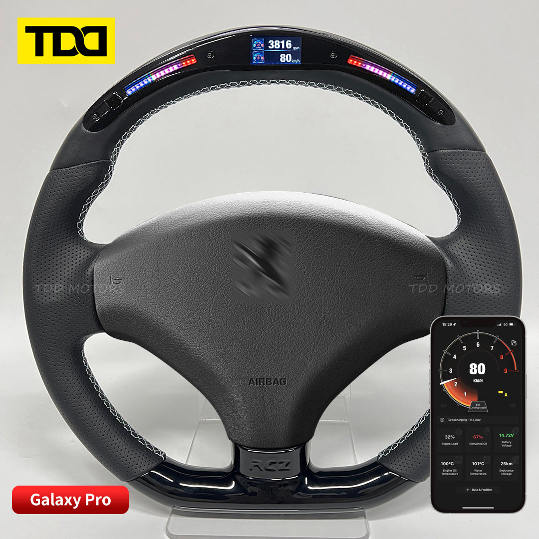 TDD Motors LED CARBON FIBER STEERING WHEEL for Peugeot 408 2013 308 308 CC 308 SW RCZ