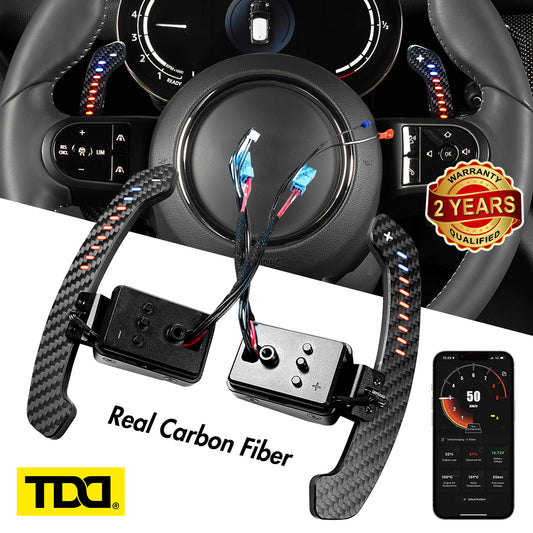 Carbon Fiber Magnetic LED Paddle Shifters For 02-06 Mini Cooper F54 F55 F56 F57 F60 Cooper S/JCW