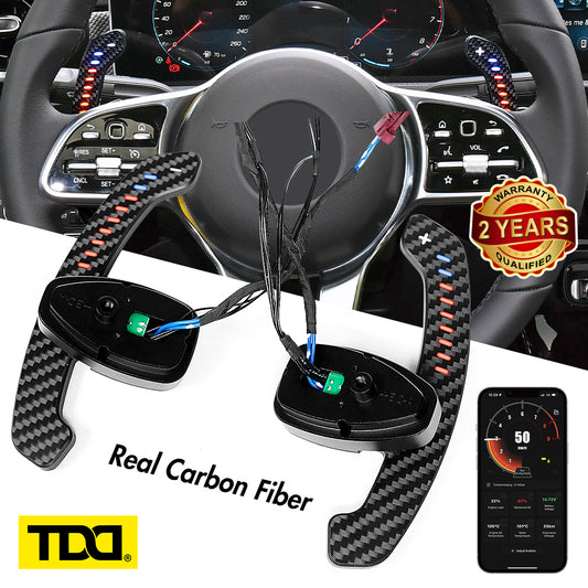 TDD Carbon Fiber Magnetic LED Paddle Shifters For Mercedes Benz W205,S205, W213, N293, W24, C117, X117, C238, A238, C257 Class: C E EQC B CLA GLE GLS