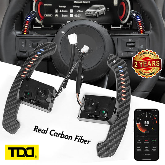 TDD Carbon Fiber Magnetic LED Paddle Shifters For Nissan