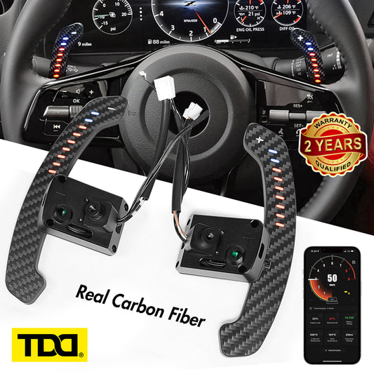 TDD Carbon Fiber Magnetic LED Paddle Shifters For Nissan