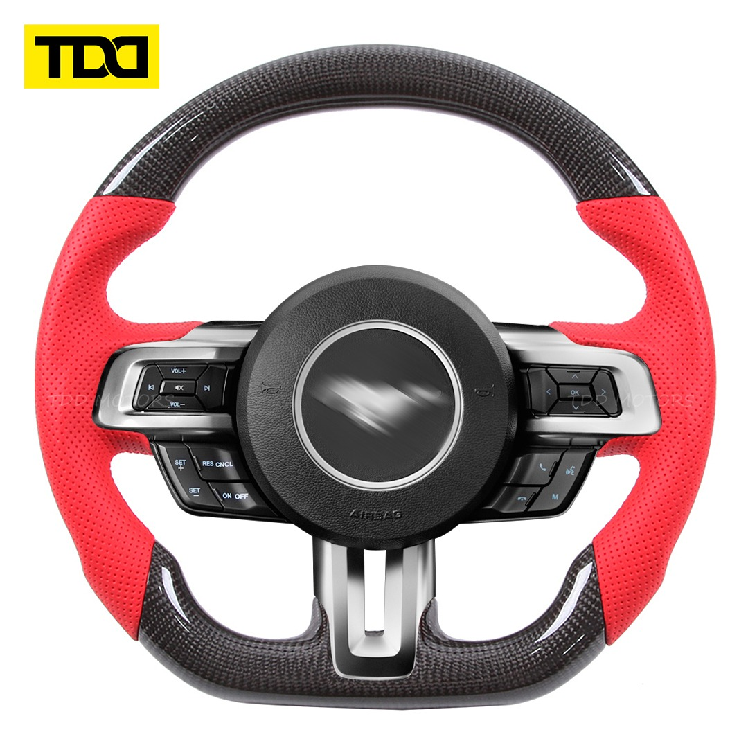 TDD carbon fiber steering wheel for Mustang