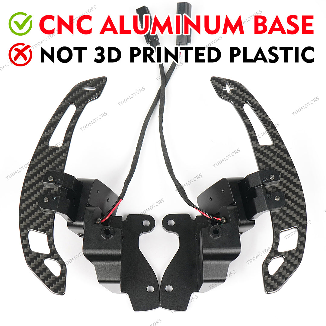TDD Glossy Carbon Fiber Magnetic Steering Wheel Paddle Shifters For Ford F150 F-150 Raptor 2015-2025