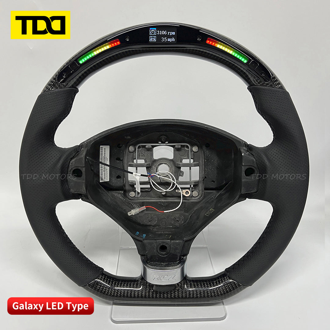 TDD Motors LED CARBON FIBER STEERING WHEEL for Peugeot 408 2013 308 308 CC 308 SW RCZ